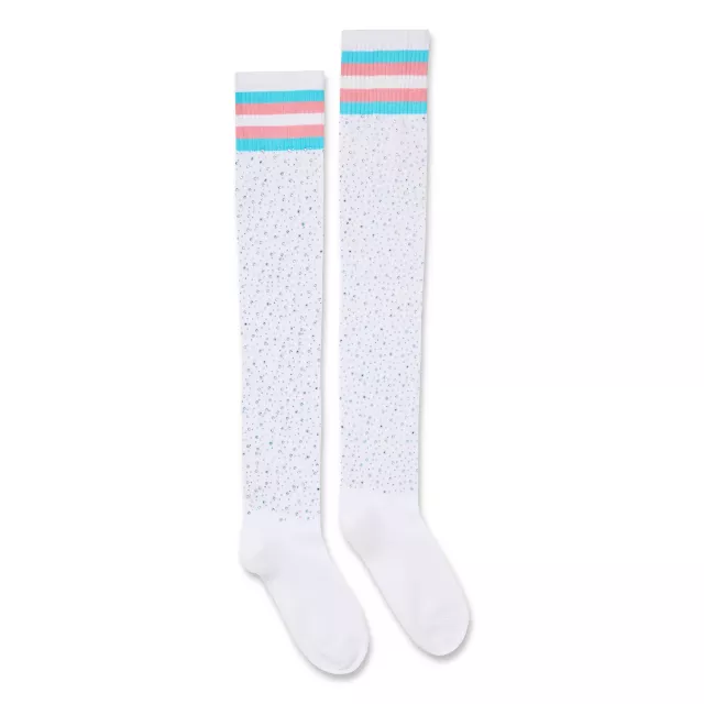 Transgender Pride Rhinestone Knee High Socks at Spencer's