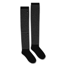 Black Rhinestone Over the Knee Socks at Spencer's
