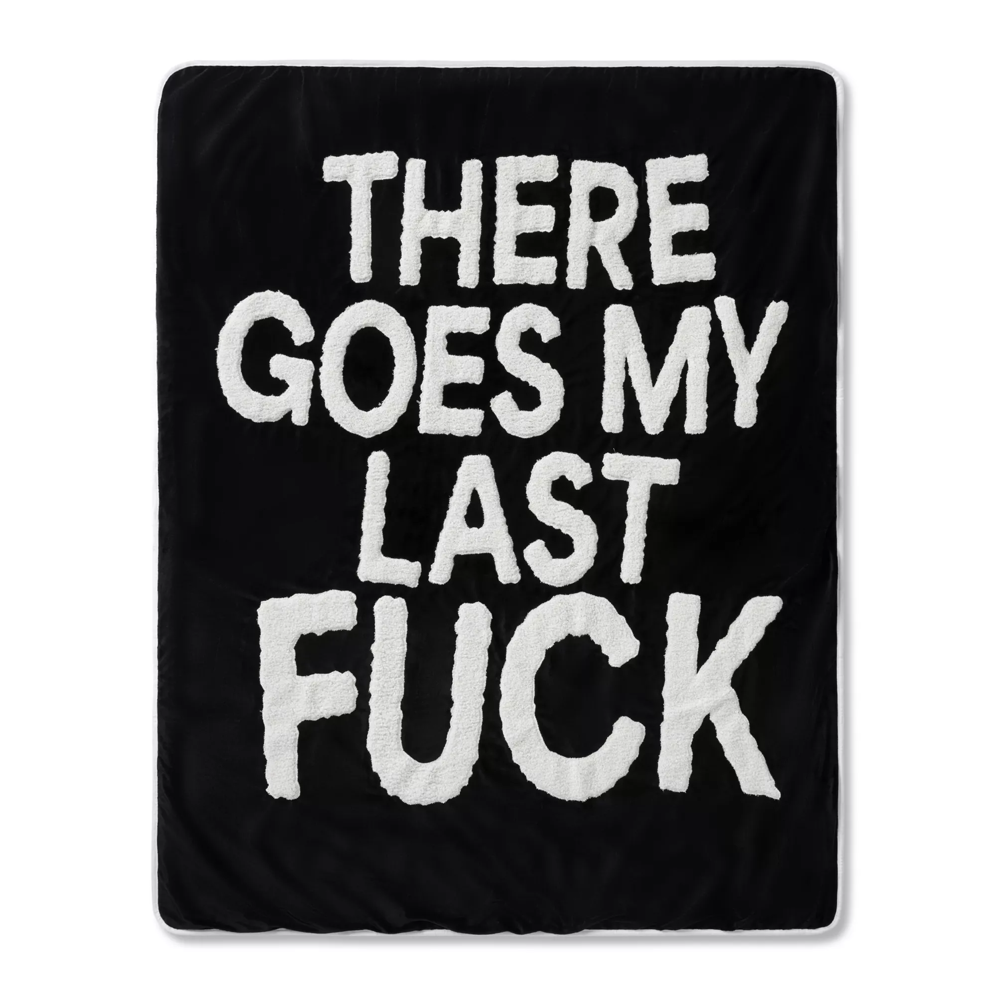 There Goes My Last Fuck Fleece Blanket at Spencer's