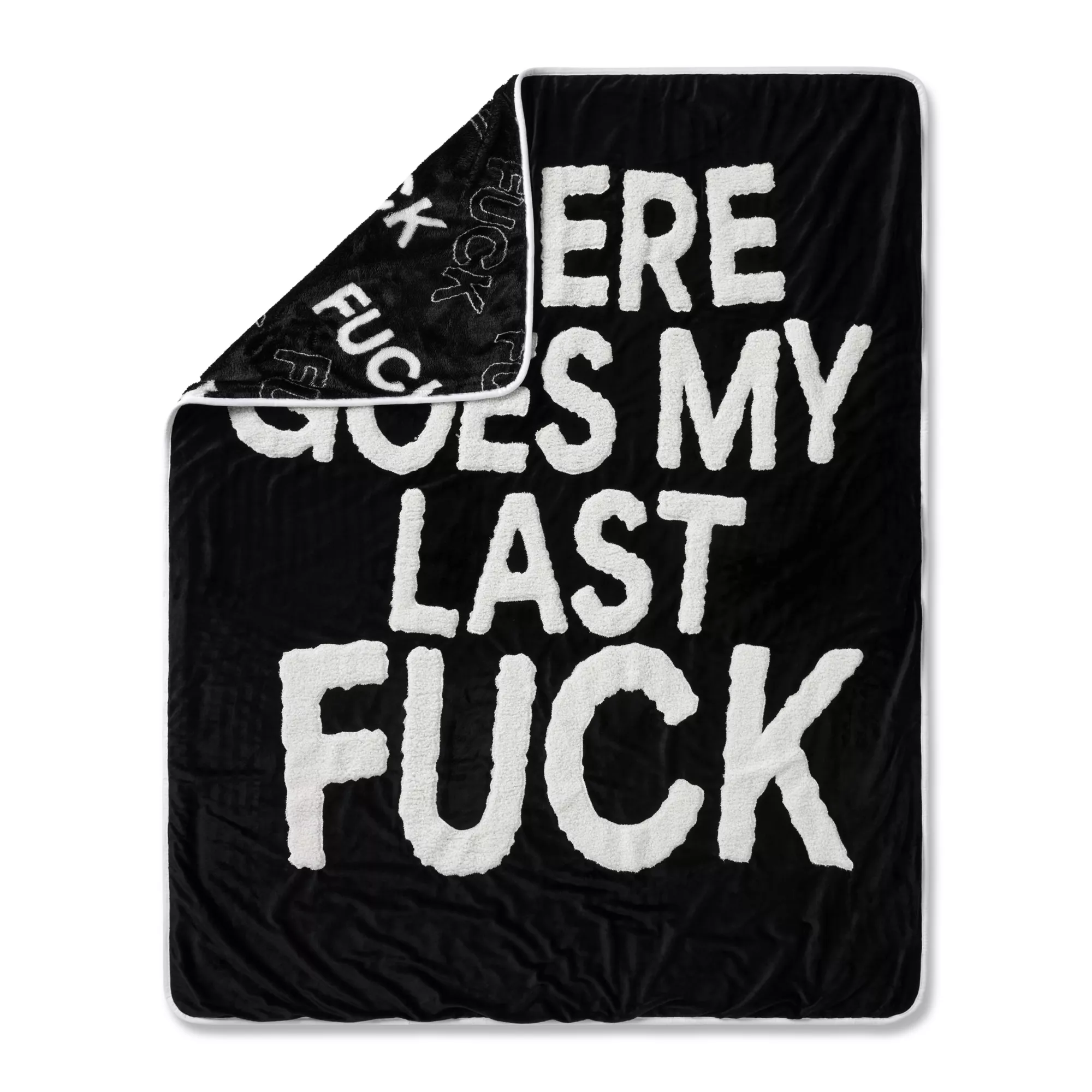 There Goes My Last Fuck Fleece Blanket at Spencer's