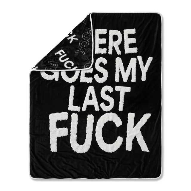 There Goes My Last Fuck Fleece Blanket at Spencer's