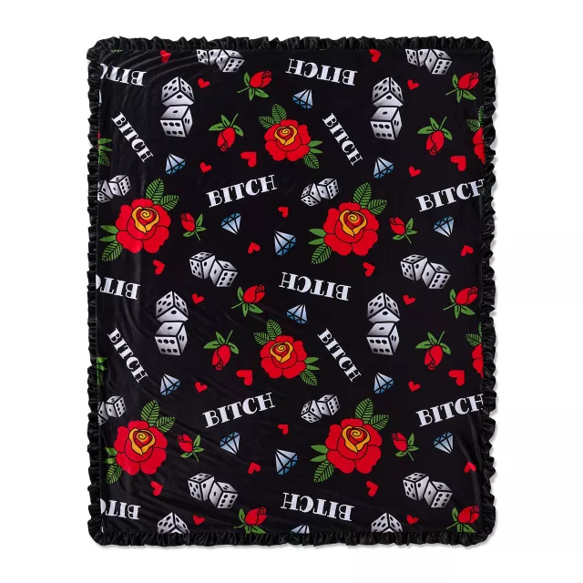 Y2K Bitch Dice Fleece Blanket at Spencer's