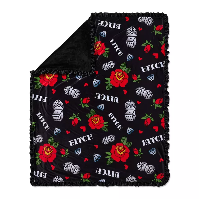 Y2K Bitch Dice Fleece Blanket at Spencer's
