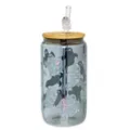 Glitter Ghost Glass Cup with Straw - 16 oz. at Spencer's