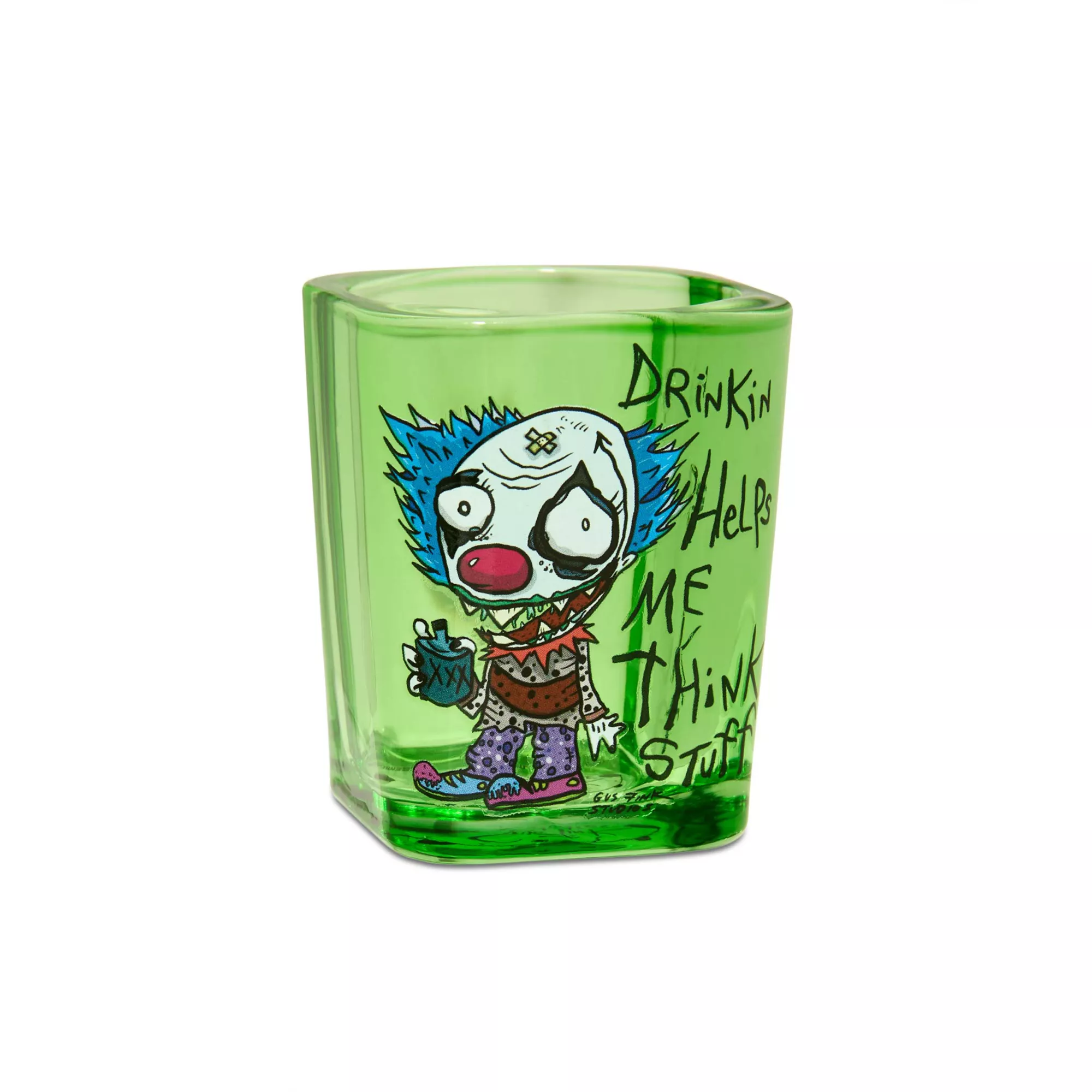 Drinkin Helps Me Think Stuff Shot Glass 2.5 oz. - Gus Fink at Spencer's