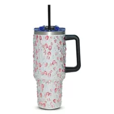 Pink and Silver Bedazzled Tumbler with Straw - 40 oz. at Spencer's
