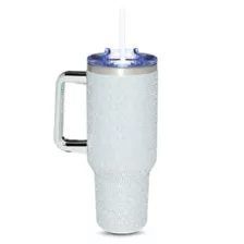 White and Silver Rhinestone Tumbler - 40 oz. at Spencer's