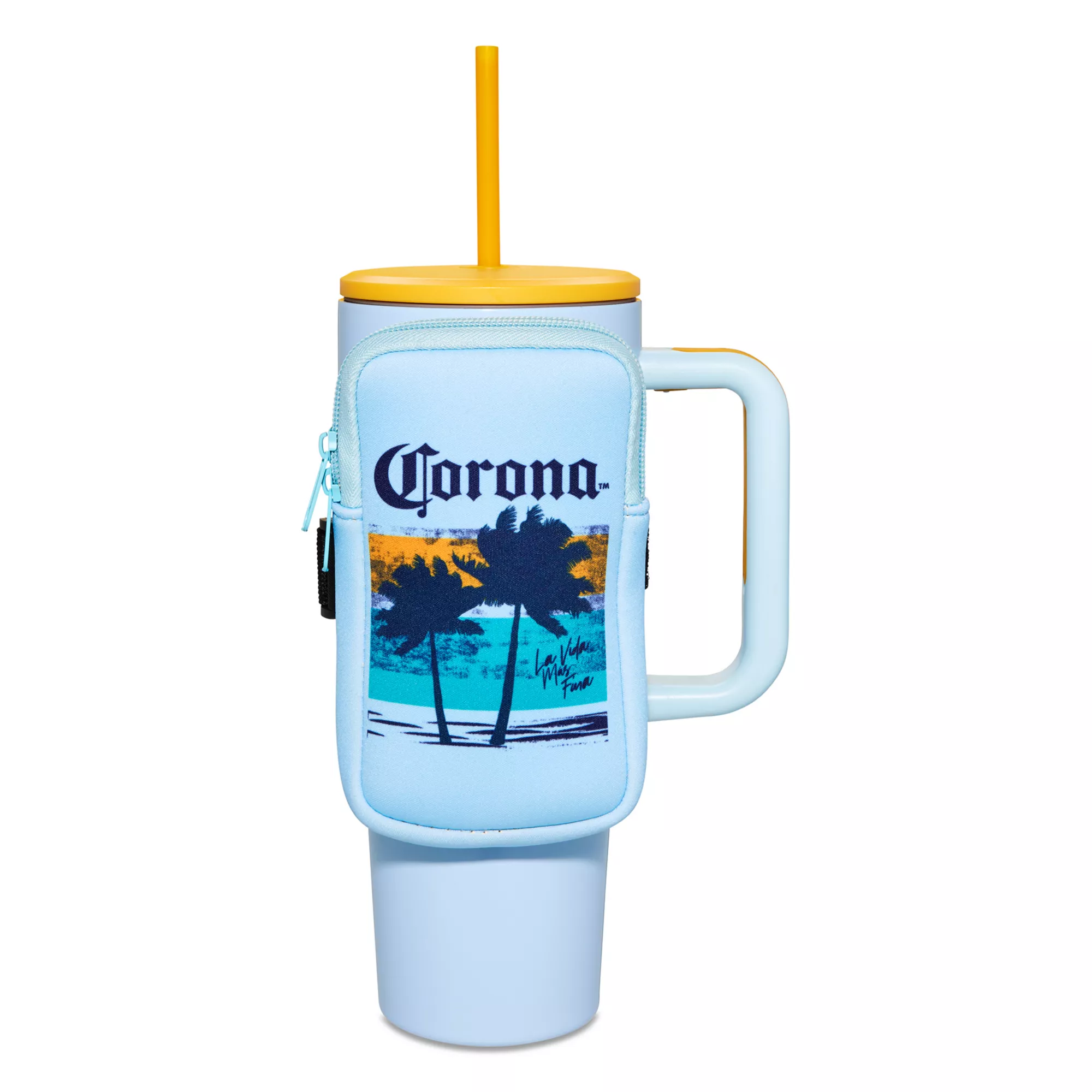 Corona Palm Tree Travel Tumbler with Straw and Pouch - 40 oz. at Spencer's