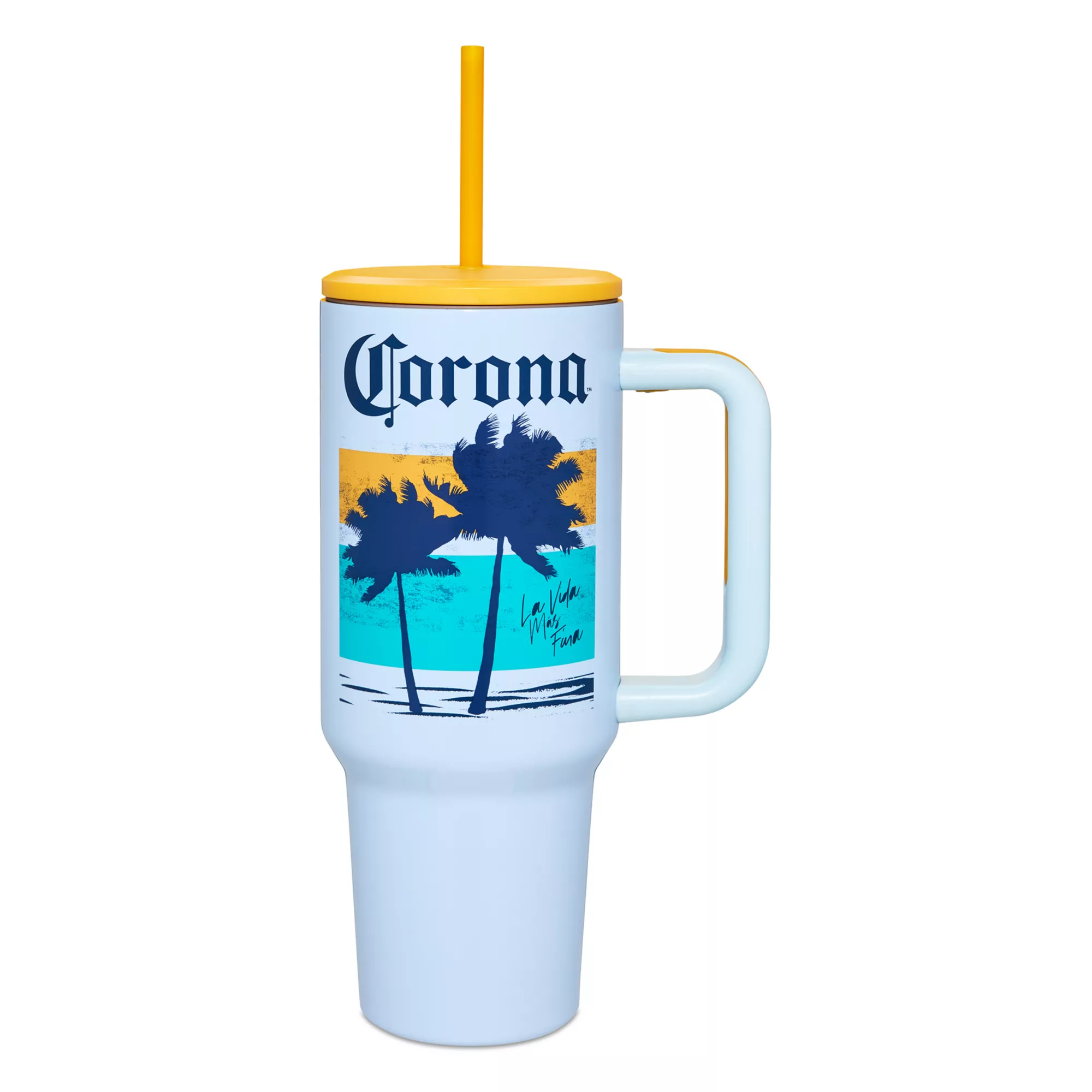 Corona Palm Tree Travel Tumbler with Straw and Pouch - 40 oz. at Spencer's