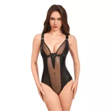 Black Mesh Front Bodysuit at Spencer's