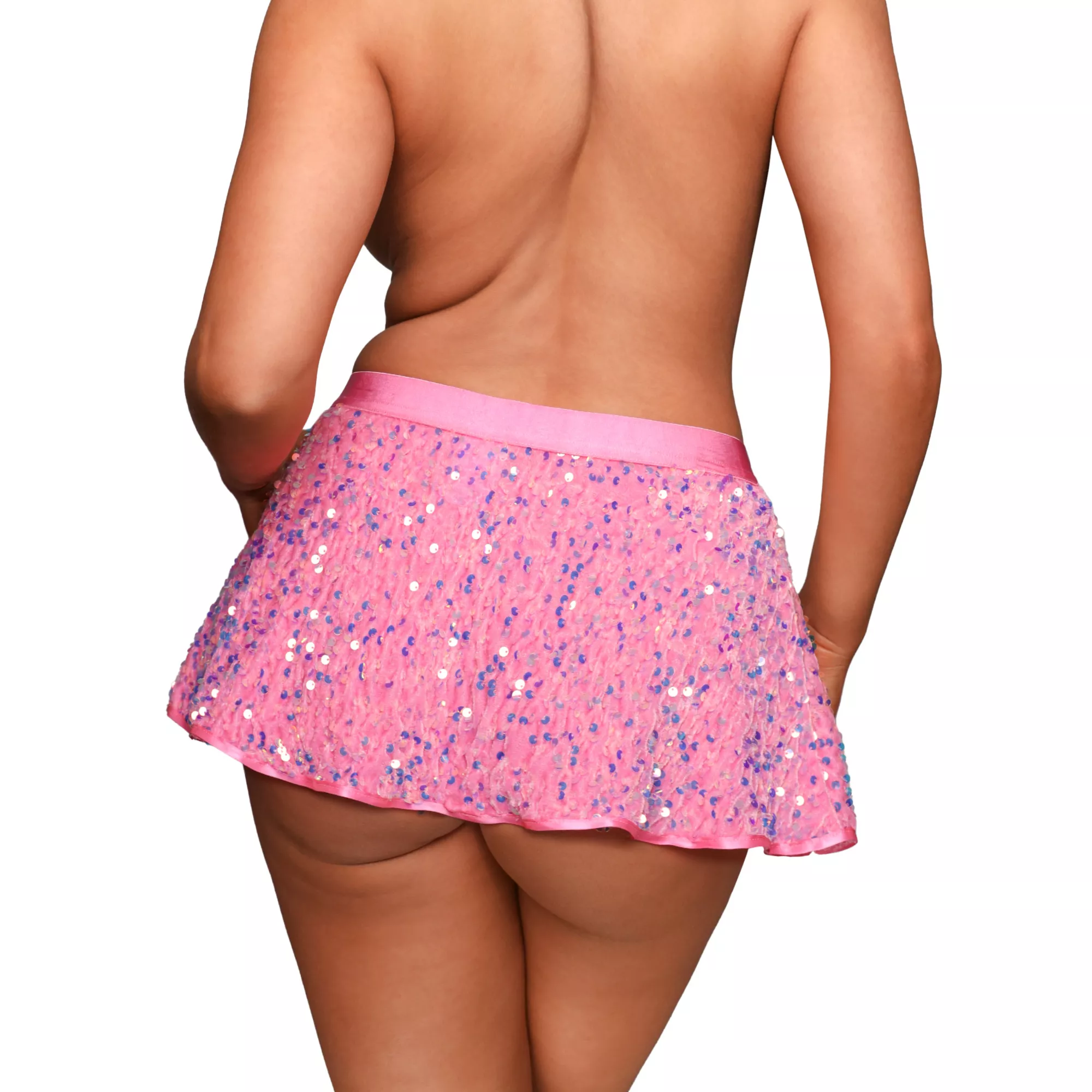 Pink Sequin Micro Skirt at Spencer's