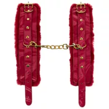 Sangria Fur Cuffs - Pleasure Bound at Spencer's
