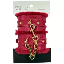 Sangria Fur Cuffs - Pleasure Bound at Spencer's