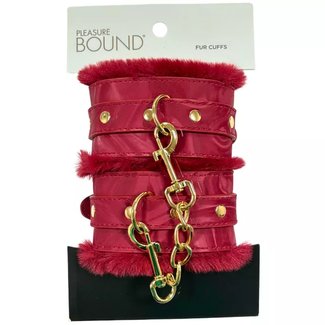 Sangria Fur Cuffs - Pleasure Bound at Spencer's
