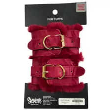 Sangria Fur Cuffs - Pleasure Bound at Spencer's