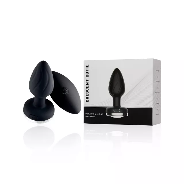Crescent Cutie Silicone Vibrating Light-Up Butt Plug at Spencer's