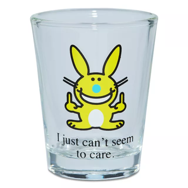 I Just Can't Seem to Care Shot Glass 2 oz. - It's Happy Bunny at Spencer's