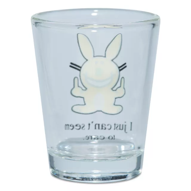 I Just Can't Seem to Care Shot Glass 2 oz. - It's Happy Bunny at Spencer's