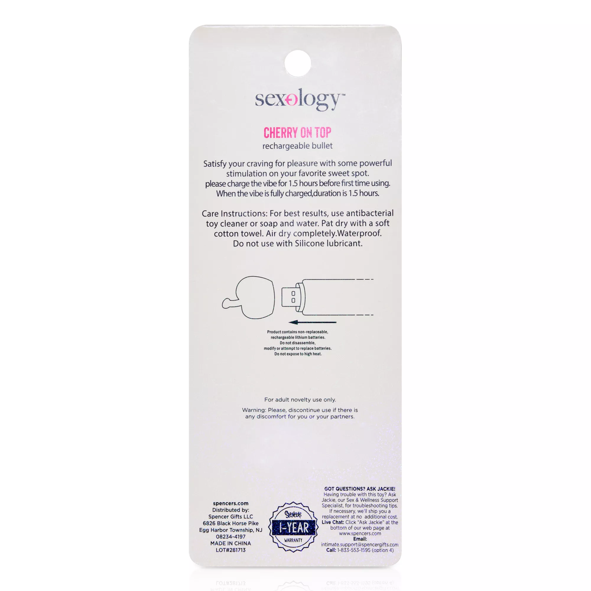 Cherry on Top Bullet Vibrator - Sexology at Spencer's