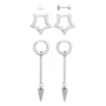 Multi-Pack Stud Star Hoop and Dangle Earrings 3 Pair - 18 Gauge at Spencer's