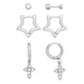 Multi-Pack Stud and Star Hoop Earrings 3 Pair - 18 Gauge at Spencer's