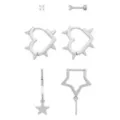 Multi-Pack CZ Stud Heart Star Hoop and Dangle Earrings 3 Pair - 18 Gauge at Spencer's