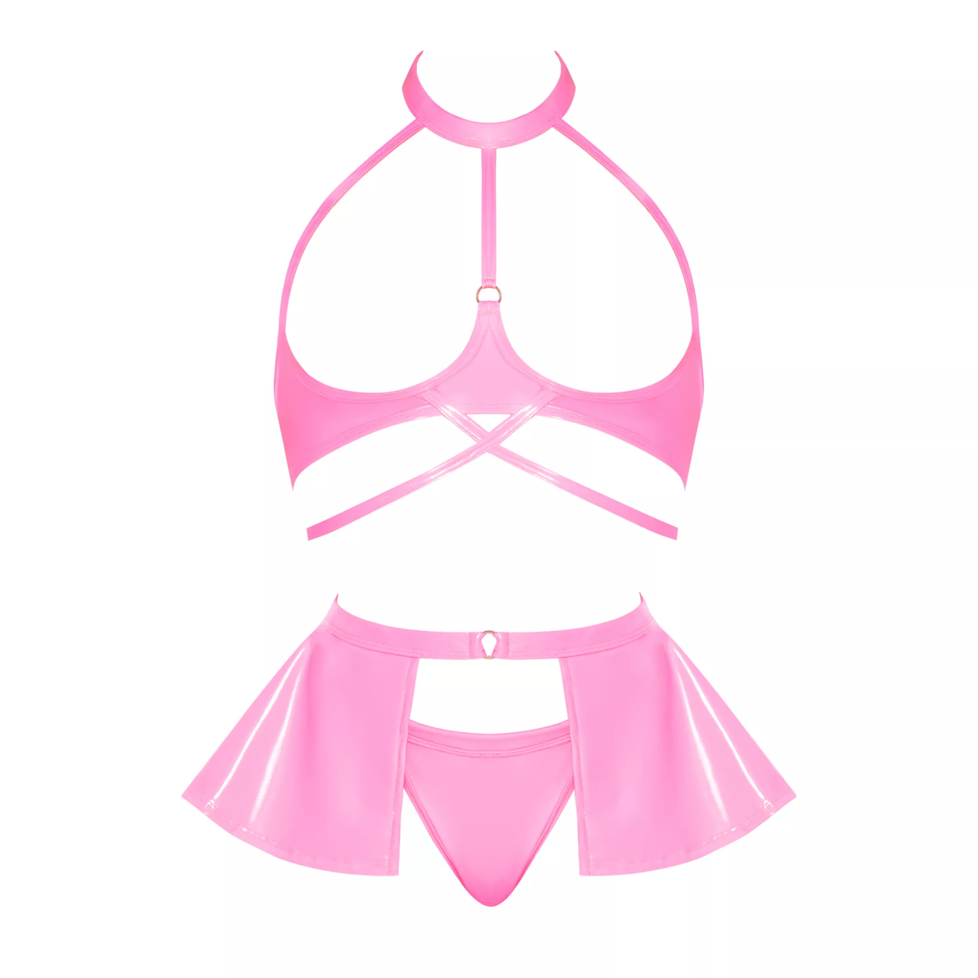 Pink Halter Top and Skirt Set at Spencer's