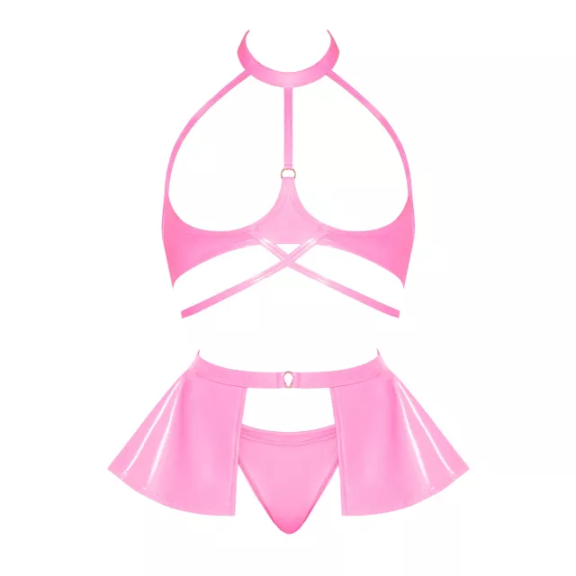 Pink Halter Top and Skirt Set at Spencer's