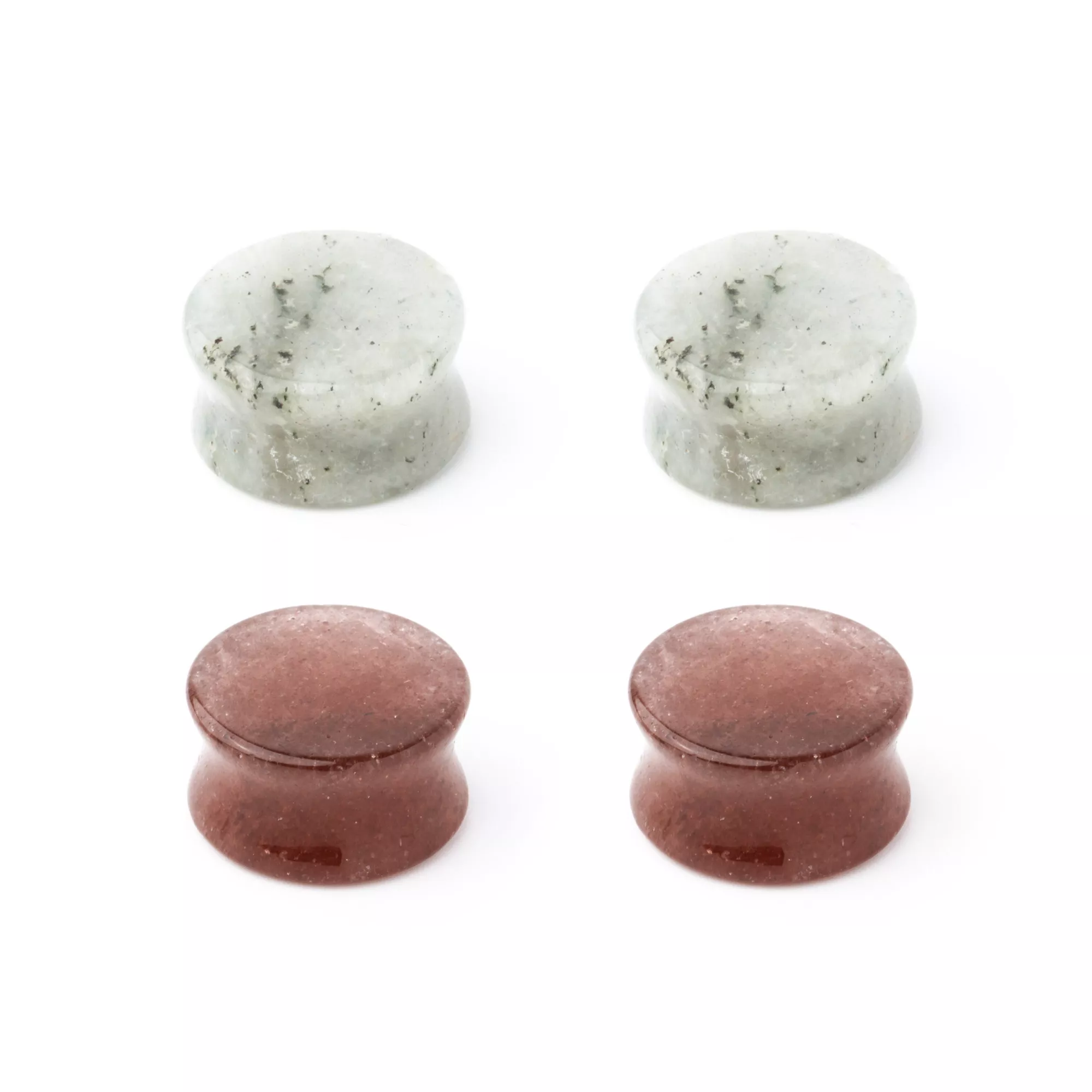 Multi-Pack Brown and White Quartz Double Flared Plugs - 4 Pack at Spencer's
