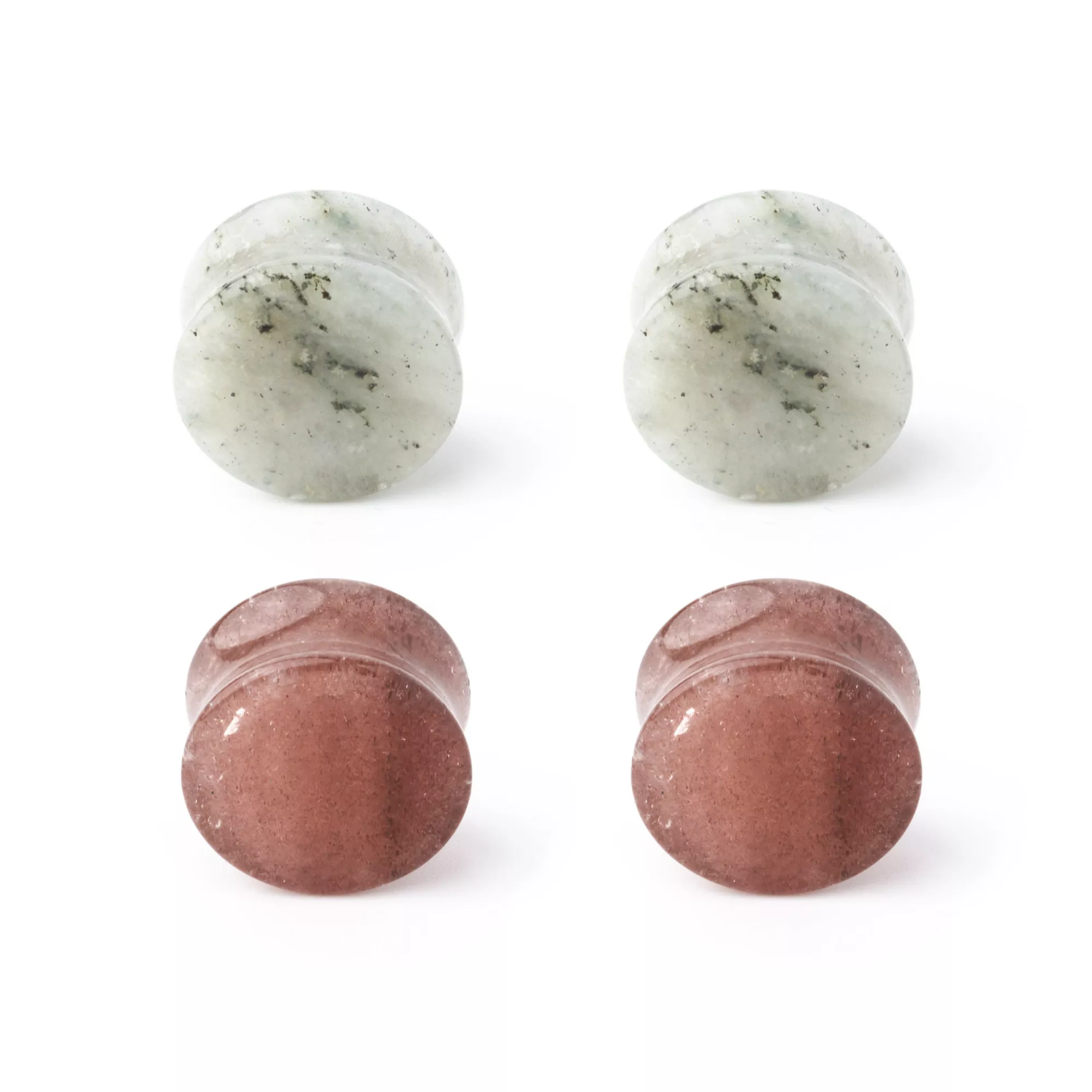 Multi-Pack Brown and White Quartz Double Flared Plugs - 4 Pack at Spencer's