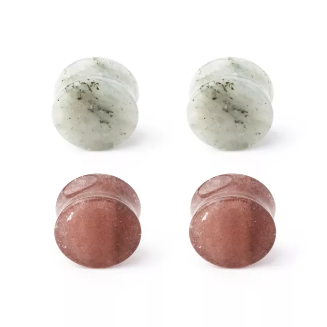 Multi-Pack Brown and White Quartz Double Flared Plugs 4 Pack at Spencer's