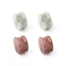 Multi-Pack Brown and White Quartz Double Flared Plugs 4 Pack at Spencer's