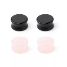 Multi-Pack Obsidian Effect Stone Plugs - 2 Pair at Spencer's