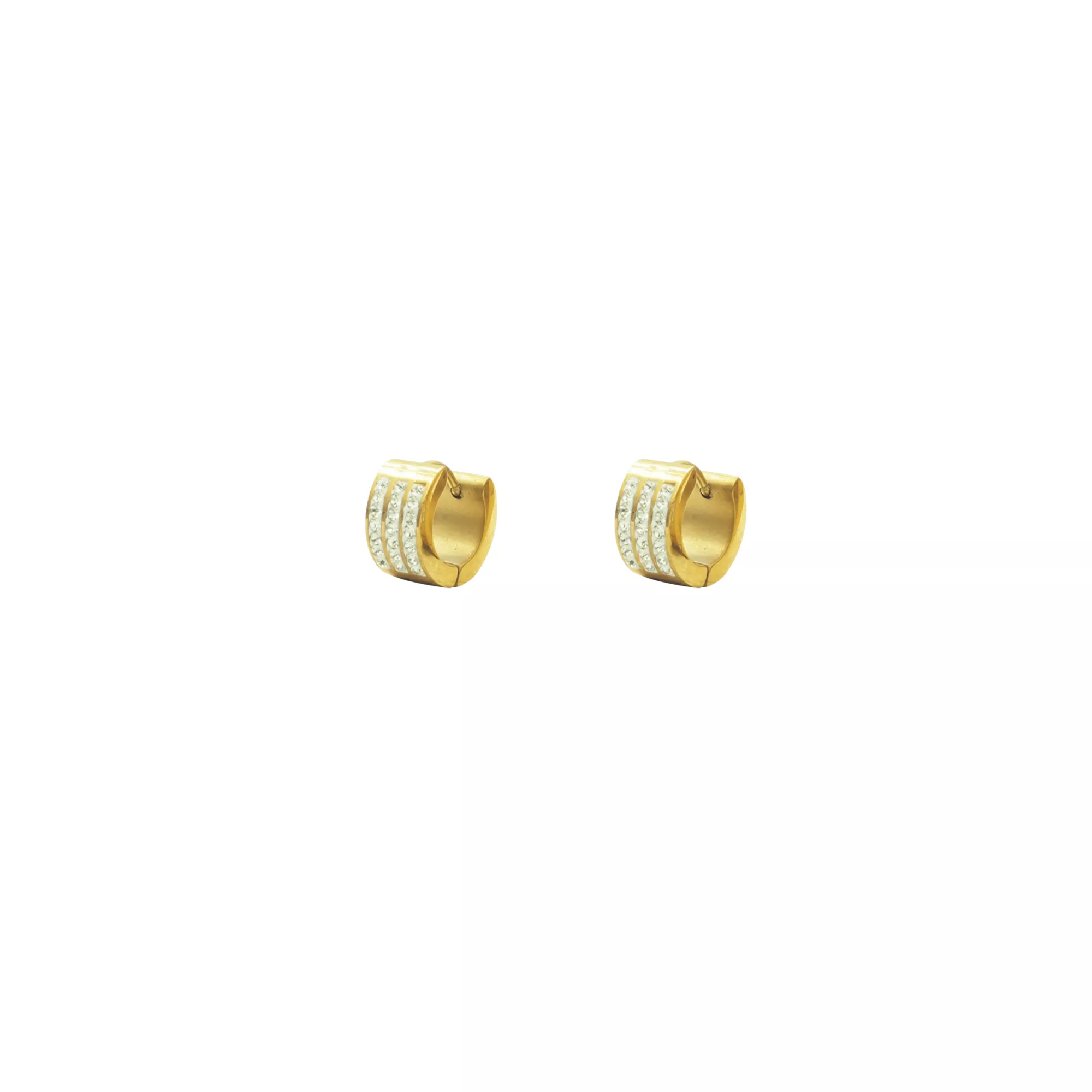 CZ Goldtone Thick Huggie Hoop Earrings at Spencer's