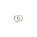 CZ Silvertone Patterned Huggie Hoop Earrings at Spencer's