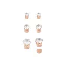 Multi-Pack Rose Gold CZ Magnetic Stud Earrings - 3 Pack at Spencer's