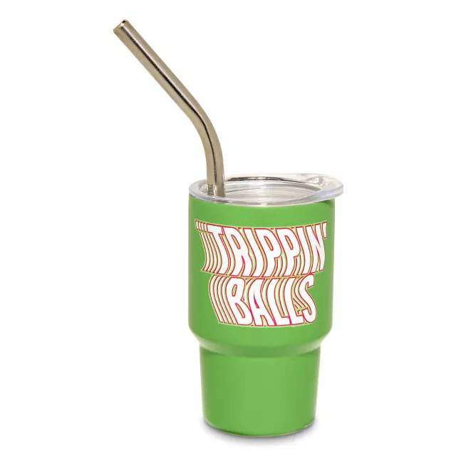 Trippin' Balls Mini Tumbler with Straw - 3 oz. at Spencer's