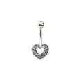 Silvertone Heart Swirl Belly Ring - 14 Gauge at Spencer's