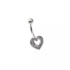 Silvertone Heart Swirl Belly Ring - 14 Gauge at Spencer's