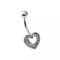 Silvertone Heart Swirl Belly Ring - 14 Gauge at Spencer's
