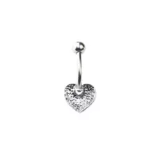 Silvertone Heart Swirl Belly Ring - 14 Gauge at Spencer's