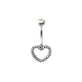 Silvertone Rope Heart Belly Ring - 14 Gauge at Spencer's