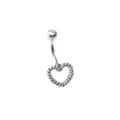 Silvertone Rope Heart Belly Ring - 14 Gauge at Spencer's