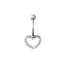 Silvertone Rope Heart Belly Ring - 14 Gauge at Spencer's