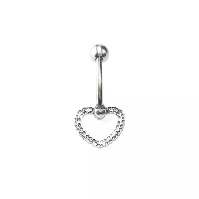 Silvertone Rope Heart Belly Ring - 14 Gauge at Spencer's
