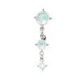 Moonstone-Effect Dangle Belly Ring - 14 Gauge at Spencer's