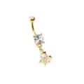 Goldtone Star Cluster Dangle Belly Ring - 14 Gauge at Spencer's