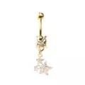 Goldtone Star Cluster Dangle Belly Ring - 14 Gauge at Spencer's