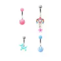 Multi-Pack CZ Circus Belly Rings 4 Pack - 14 Gauge at Spencer's