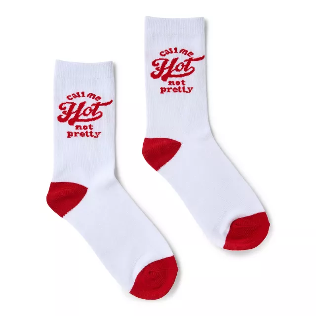 Call Me Hot Not Pretty Crew Socks at Spencer's